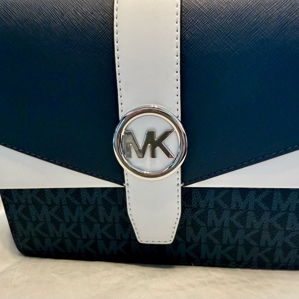 Michael Kors Blue and White Crossbody Bag